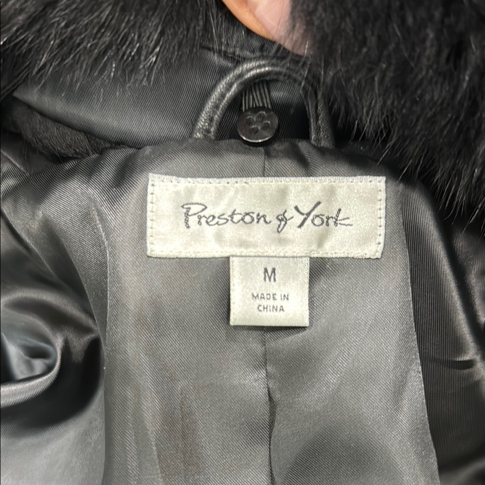 Preston & York Black Leather Jacket Timeless Design - Picture 5 of 6